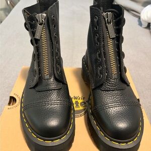 Dr. Martens Black Boots with Yellow Stitching